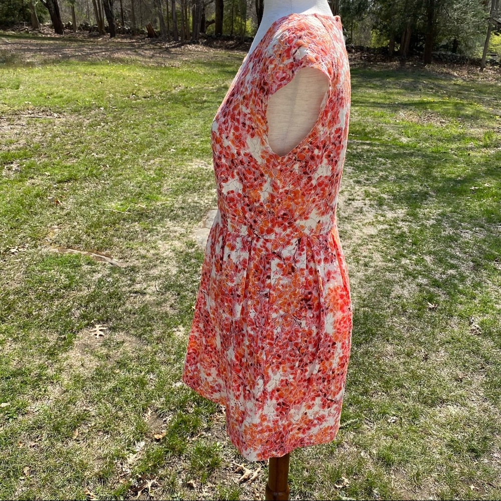 MADEWELL DRESS FIT & FLARE MINI CORAL CREAM LACE CAP SLEEVE Size 2 - Picture 4 of 7